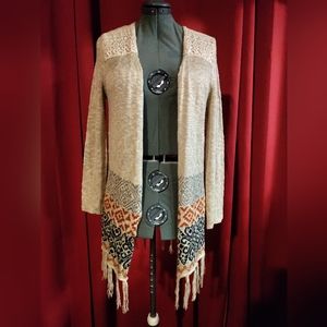 Bohemian fringed long cardigan by Jolt